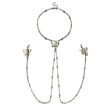 Female Gold Breast Clip Adjustable Butterfly Style Body Chain Fashion Accessory Massage Nipple SM Prop Adult Sextoy Sexy Shop18+