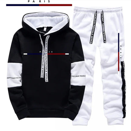 Paris Fashion Printed Men's Set/Hoodie/Pants Fall Daily Casual Sports Jogging Suit Urban Street Trend Pullover Sweatpants Outfit