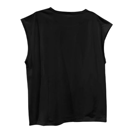 Independent station 24 cross-border men's summer new sleeveless t-shirt youth casual loose solid color thin shoulder t-shirt spo