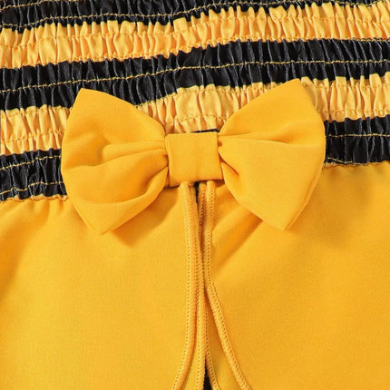 2Pcs Newborn Baby girl Little Bee Suspender Bodysuit+Hat Set for Baby girls 0-18 Months to take full moon Commemorative photos