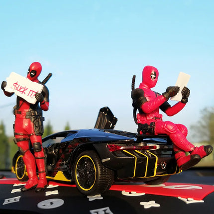 Hot Movie Marvel Deadpool spiderman Mini Figure Car Decoration Center Console Rearview Mirror Decor For home Accessories