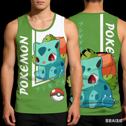 A Popular and Fashionable New Pokemon Bulbasaur Seed Vest with A Breathable and Loose 3d Printed Casual Vest Pattern in 2026