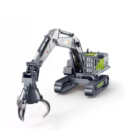 Plastic Vehicle Education + Diecast Excavator Tractor Cement Truck Car Bulldozer Crane Toy Model Wholesale Boy Gift Digger Alloy