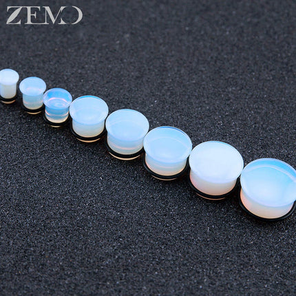 ZEMO 2pcs/lot Natural Stone Ear Plugs and Tunnels Unisex Punk Large Gauges Single Flare Flesh Stretcher Expander Piercings 4-18MM