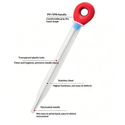 [S]Reusable Cake Tester Probe With Non Slip Silicone Handle For Home Baking Doneness Check