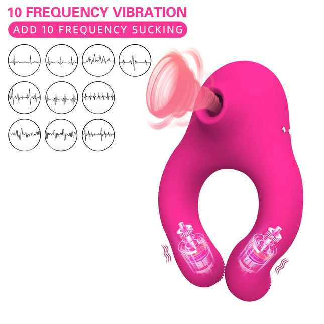 Delayed Ejaculation Penis Ring Sex Shop Soft Material Cock Ring Sucking Clit Stimulator Scrotum Massager Sex Toys for Couples