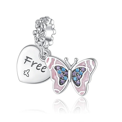Original Charms 925 Sterling Silver Butterfly Pendant Dragonfly Flowers Bead For Women Necklace DIY Bracelet Fine Jewelry Gift