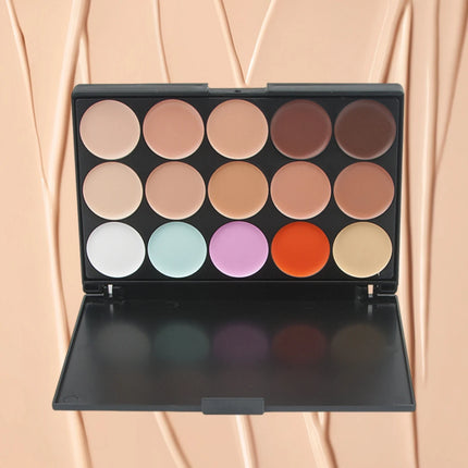 Multifunction Concealer Palette Cream Texture Covers Acne Marks Dark Circles 15 Colors Face Makeup Waterproof Make up Cosmetics