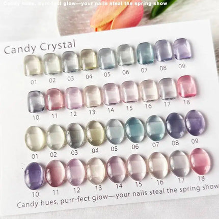 18pcs Glass Bead Cat‘s’ Eye Gel Nail Polish Set With Color Sample Holographic Magnetic Nail Polish Soak Off UV LED Varnish 15ml
