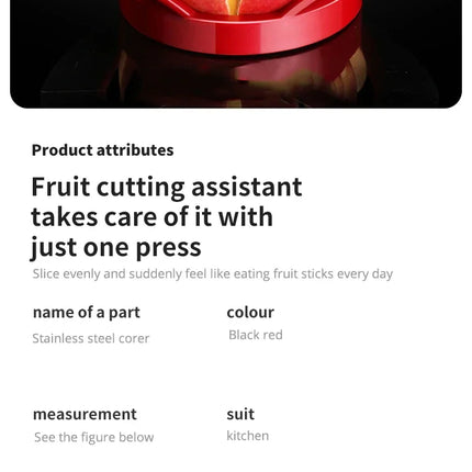 Stainless Steel Apple Slicer & Corer, Super Sharp Apple Cutter Peeler, Multifunctional Kitchen Tool for Fruit Cutting
