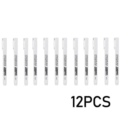New 1/2/3PCS Waterproof Metal Marker Permanent White Paint Pen Washing Art Painting Graffiti Pens Fabric Wood Leather Marker1MM