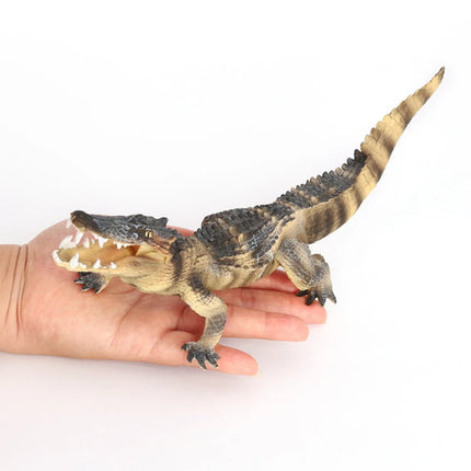 White/Brown/Green Realistic Crocodile Action Figures Solid Simulation Animals Model Decoration Toys For Children Christmas Gifts