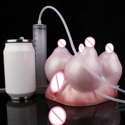 LUUK Silicone Squirting Buffalo Breast Male Masturbator Sex Toys Realistic Vagina Stroker Pocket Pussy Onahole for Men Orgsm