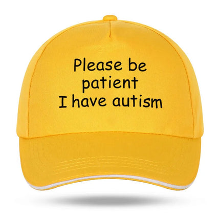 Please Be Patient I Have Autism Cap Baseball Cap Hat Outdoor Fish Women Printed Czapka Bonnet Spring Casual mens cap