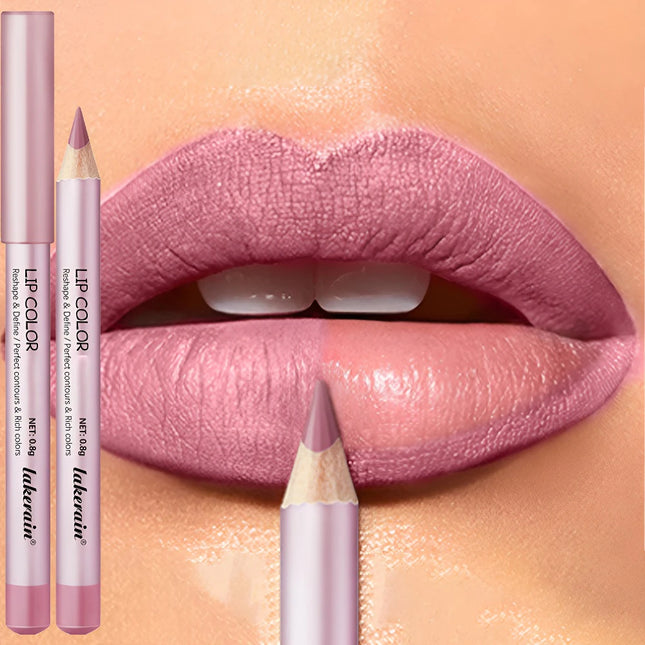1/4Pc Mini Waterproof Matte Lipliner Pencil Pink Brown Contour Tint Lipstick Lasting Non-stick Cup Moisturising Lips Makeup Kit