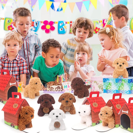 12-24PCS Teddy Dog Plush Toys Stuffed Puppy Dogs Soft Poodle Doll Animal Pet Toy for Adopt a Puppy Party Favors Birthday Gifts
