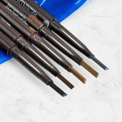5 Color Double Ended Eyebrow Pencil Waterproof Long Lasting No Blooming Rotatable Triangle Eye Brow Tattoo Pen Makeup 5PC