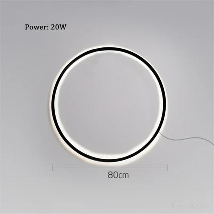 Designer Modern Black Gold Circle LED Wall Lamp for Bedroom Background Living Room Corridor Decor Light with Plug Nordic Sconce
