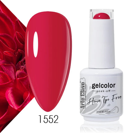 Arte Clavo Red Color Series Nail Polish UV Soak Off Varnish 15ml Manicure Nail Art Long-lasting Hema Tpo Free Gel Nail Polish