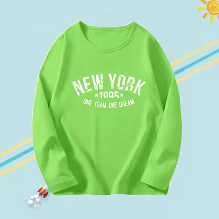 2024 Fashion T shirt Kids New York City Graphic T shirt Harajuku Kawaii Boy Girl Long Sleeve Tops Tees