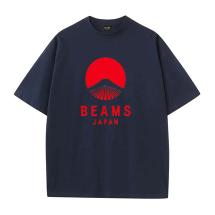 Summer cotton Japanese-style casual high-quality clothing with round neck  letter print T-shirt suitable for both men and women