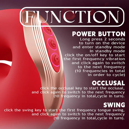 Tongue Vibrator Adult Rose Sex Toys Dildo for Women with 10 Vibrating Swinging G Spot Clit Stimulator Adult Supplies for Female