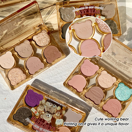 XIXI 6-Color Eyeshadow Palette Glitter & Matte Finishes for Y2K Inspired Smoky Eye Makeup Looks