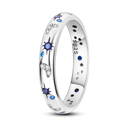 Shine Zircon Ring 925 Silver Original Stone Multi Layer Simple Infinitely Wide Rings For Women FineJewelry Wedding Party Gift