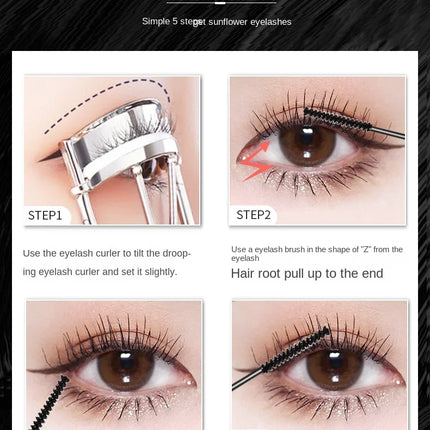 Silk Fiber Matte Mascara Makeup Ultra-Fine Brush Lengthens Eyelashes Waterproof Fast Dry Brown Black Curling Mascara Comestic