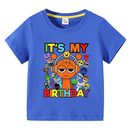 Funny Sprunki T-shirts Boys Girls Summer Short Sleeve Tees Kids Cartoon Incredibox Game Graphic Tops Children's birthday Gift