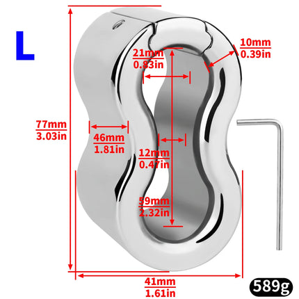 FRRK Weight Scrotal Ring Stainless Steel Ball Stretcher Metal Lock Ring Male Bondage Adult Intimate Personal Restraint Wear Toy