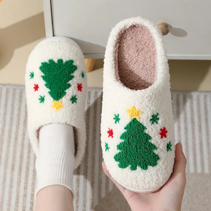 Women Indoor Slippers Warm Plush Home Slipper Autumn Winter Shoes Woman House Flat Floor Soft Silent Slides for Bedroom