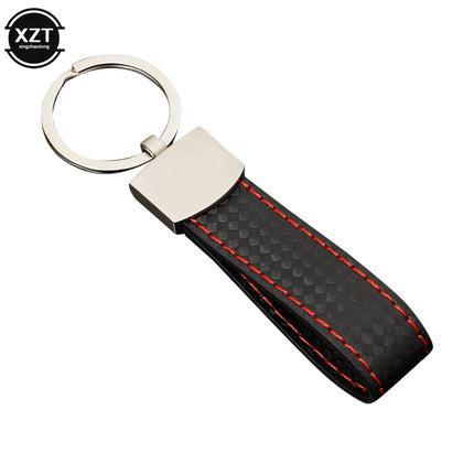 Fashion Black-red Leather Car Keychain Key Ring For Audi Sline RS VW R M AMG Rline GTI 3-color sports Key Chain Pendant