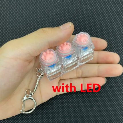 Fingertip Decompression Toy Keys Silicone Soft Cat Paws Keychain Key Ring Mobile phone Pendant Accessories Keyboard Tapping