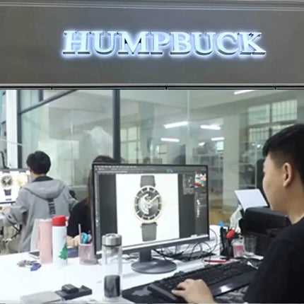 HUMPBUCK DIGITEMP Classic Design Stainless Steel Watches for men with LED Digital Display and Temperature Calendar
