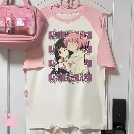 Madoka Magica shirt women Pop Culture Psychedelic Y2k 80s Comfortable Classic top tees Breathable Y2k hip hop anime