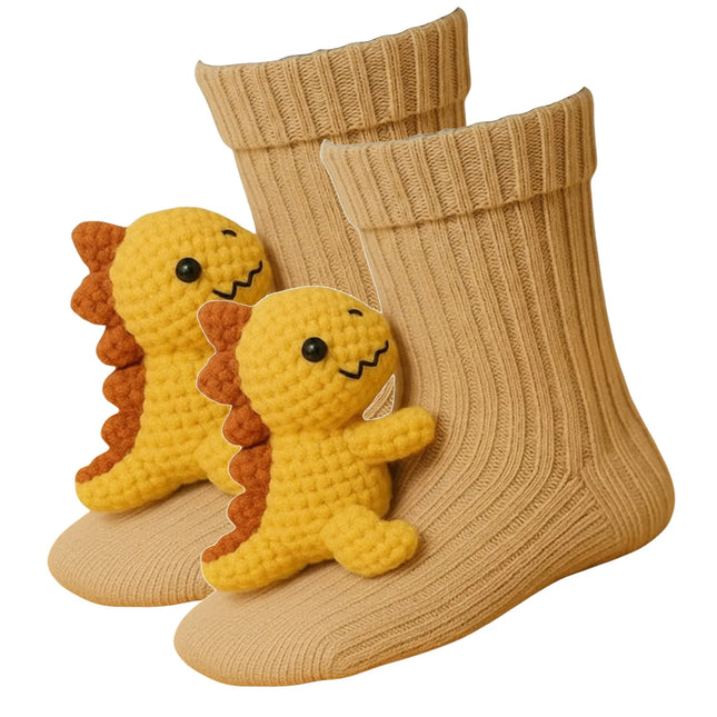 1 Pair New 3D Knit Animal Socks Dinasour Cartoon Embroidered Socks Animal Funny Socks for Women Teens Kids Home Legs Warme