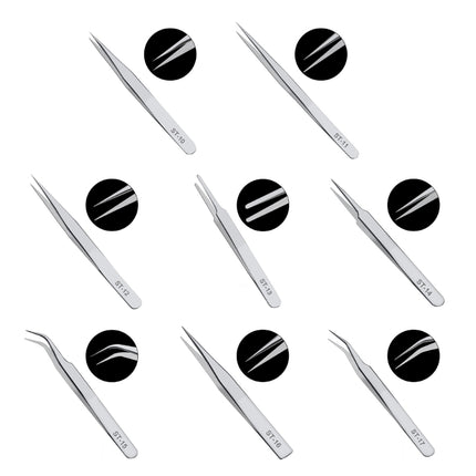 Tweezers Stainless Steel Fine Tipped Tweezers Multipurpose Straight Curved Tweezer Medical Tool Long Forceps