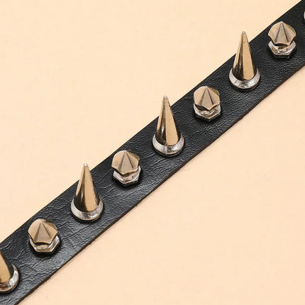 Woman Black Punk Choker Collar Necklace Sexy PU Leather Heart Lock Key Spike Chocker Gothic Cosplay Accessories Party Jewelry