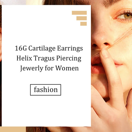 Drperfect 16G Cartilage Earrings Stud for Women Stainless Steel Flat Back Butterfly Moon Flower Helix Tragus Piercing Jewelry