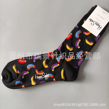 High Quality Fashionable Men's Mid-Calf Cotton Socks HappySocks New Arrival Suitable for All Seasons Swedish Design