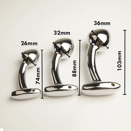 Metal Curved Butt Anal Plug Dildo Sex Toys, Anus Ass Butt Trainer, Analplug Buttplug Butt Plug, G-spot Prostate Massage