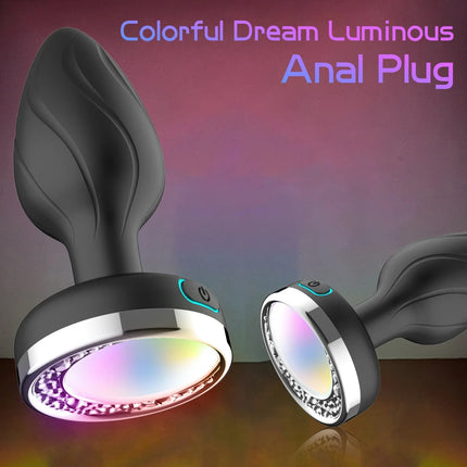 Remote Control Luminous Color Silicone Anal Plug Sex Toys Vibrator for Women 7 Vibration Butt Plug Female Masturbation Massager