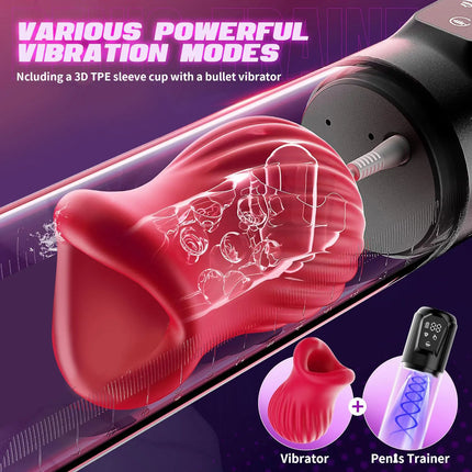 Male Masturbator Penis Pump Enlarger Transparent Visual Male Sex Toys for Men APP Control Vibrating Vacuum Suction Glans Trainer