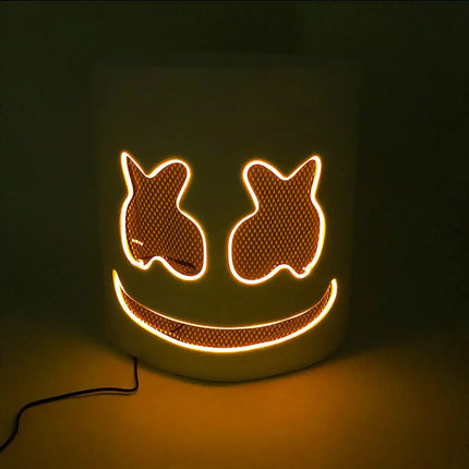 Hot sale Luminous Head Cover luminous DJ Marshmello mask Glowing Cosplay Headgear for Neon Night Club Music Rave Props