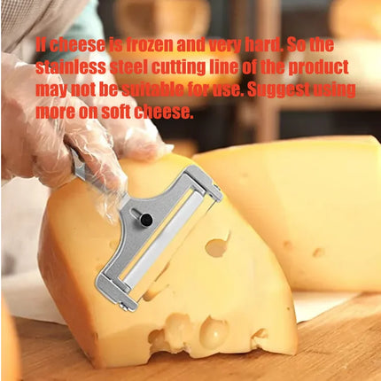 Aluminum Alloy Cheese Slicer with Wire Adjustable Thickness Cheese Butter Cutter  for Soft and Semi-Hard Cheeses Kitchen Gadgets