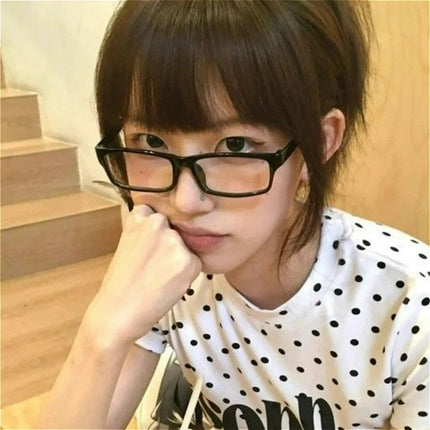 Black Square Small Frame Glasses for Women Men Y2K Japanese Harajuku Anti Blue Light Glasses Eyeglasses Cosplay Eyewear props