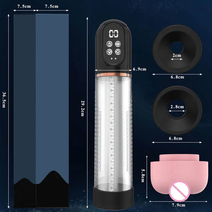Electric Penis Pump IPX7 Waterproof Suction Penis Extender Dick Enlarger Vacuum Penis Enlargement Masturbator for Men Sex Toys