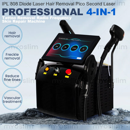 4in1 Ice Platinum Laser Diode Hair Removal Machine 755 808 940 1064nm 4 Wavelength ND:YAG Machine Painless Hair Removal
