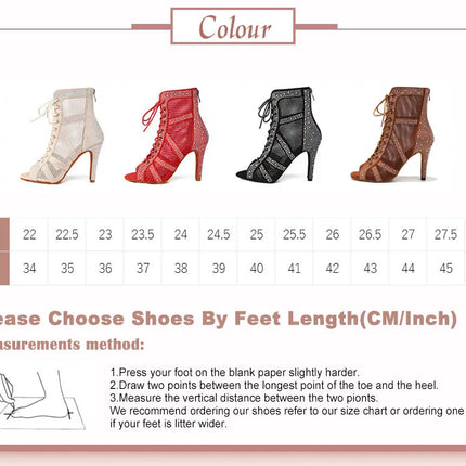 SWDZM Women Dance Boots Shiny Latin Jazz Dance Shoes Full Rhinestone Dancing Boots Customizable Heels Women Ladies Dancing Shoes